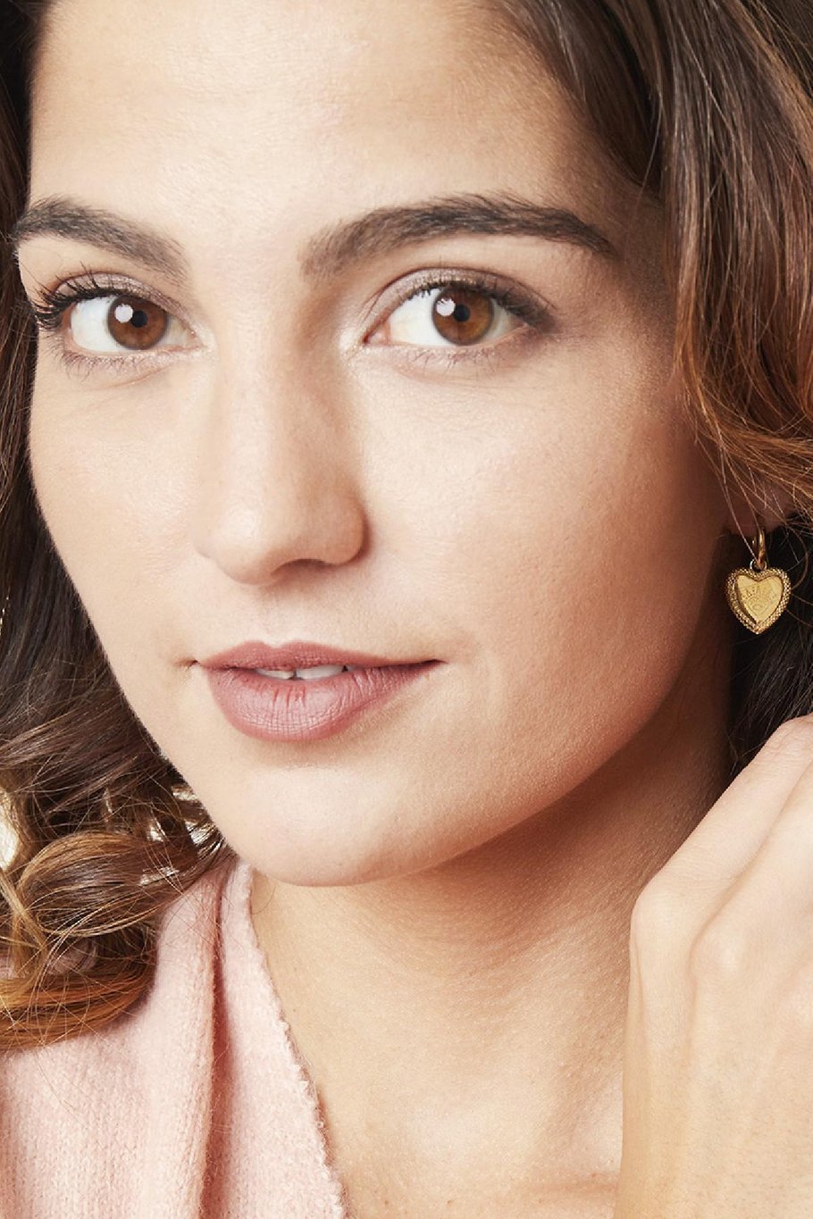 Earrings Heart with Vision Gold Color Metal Picture3